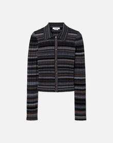 Womens | Ribbed Polo Cardi | Black Combo