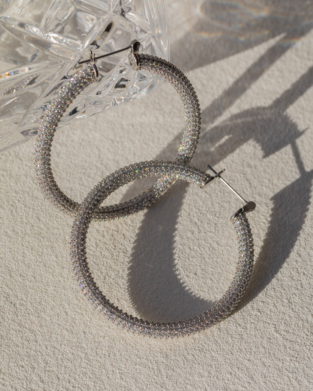 Pave Amalfi Hoops | Silver