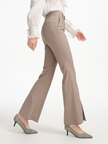 Wool Wide Leg Pants | Grey