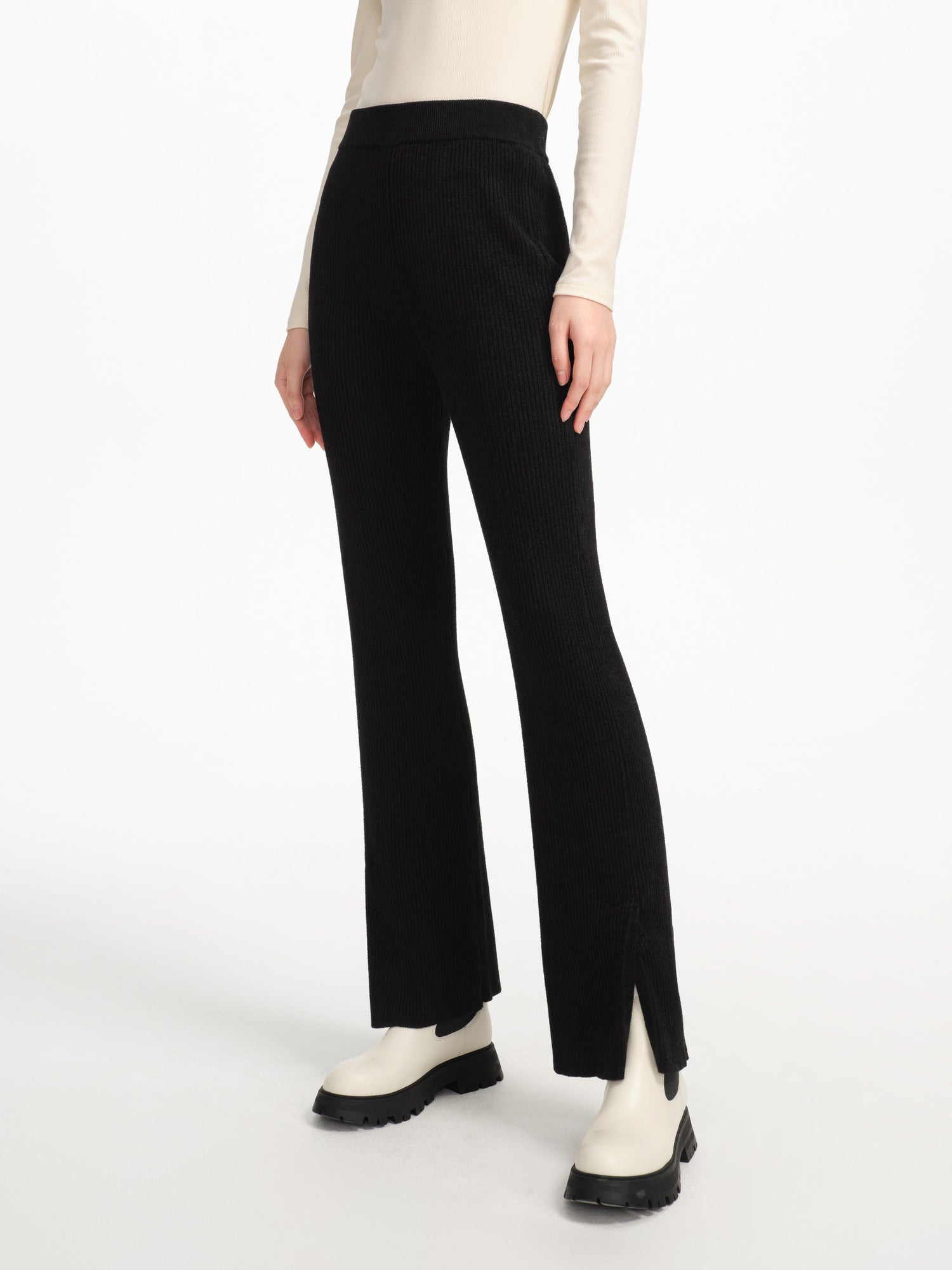 Straight-leg Knitted Skirt | Black