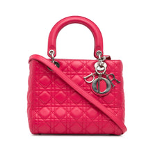 Dior | Pre-Owned Medium Lambskin Cannage Lady | Pink/Hot Pink