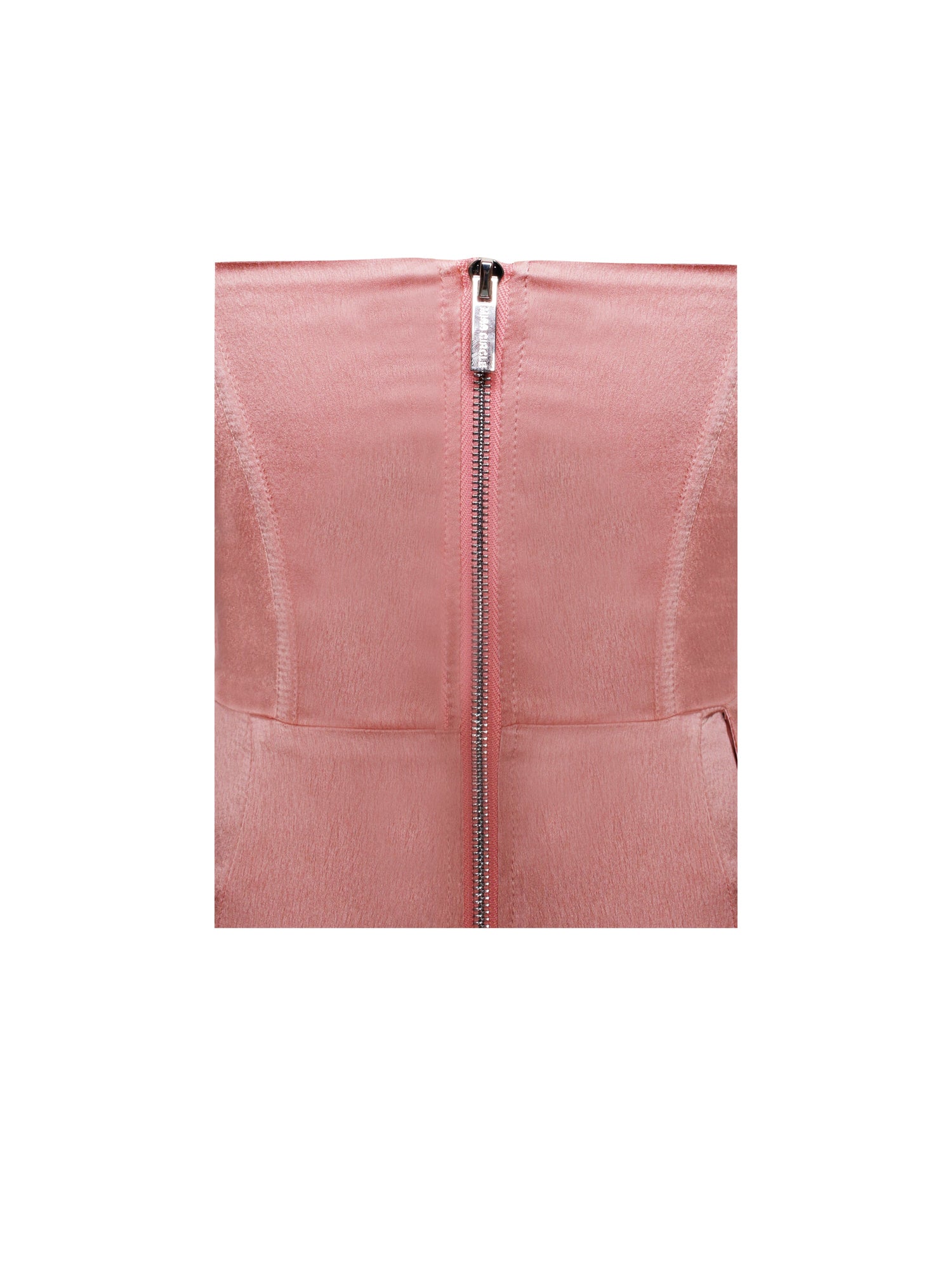 Vanity Satin High Slit Draping Corset Gown With Crystals | Blush Pink