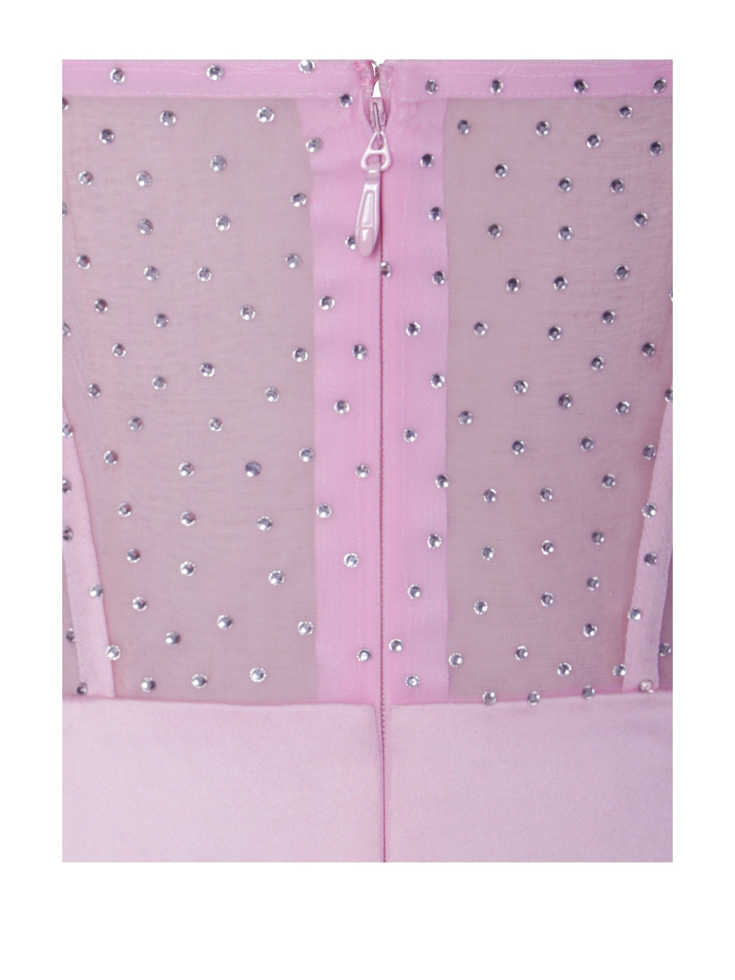 Holly Crystallized Corset High Slit Satin Gown | Pink
