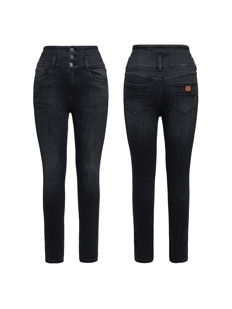 Springy Cropped Jeans | Grey