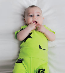 Newborn | Backstage Footed Leggings | Hot Lime