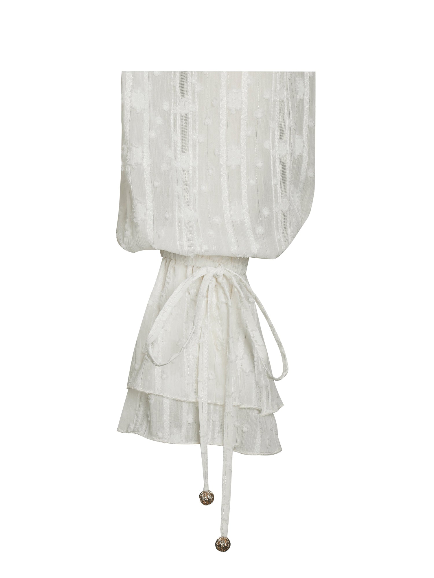 Safiya Jacquard Chiffon Long Sleeve Maxi Dress | White