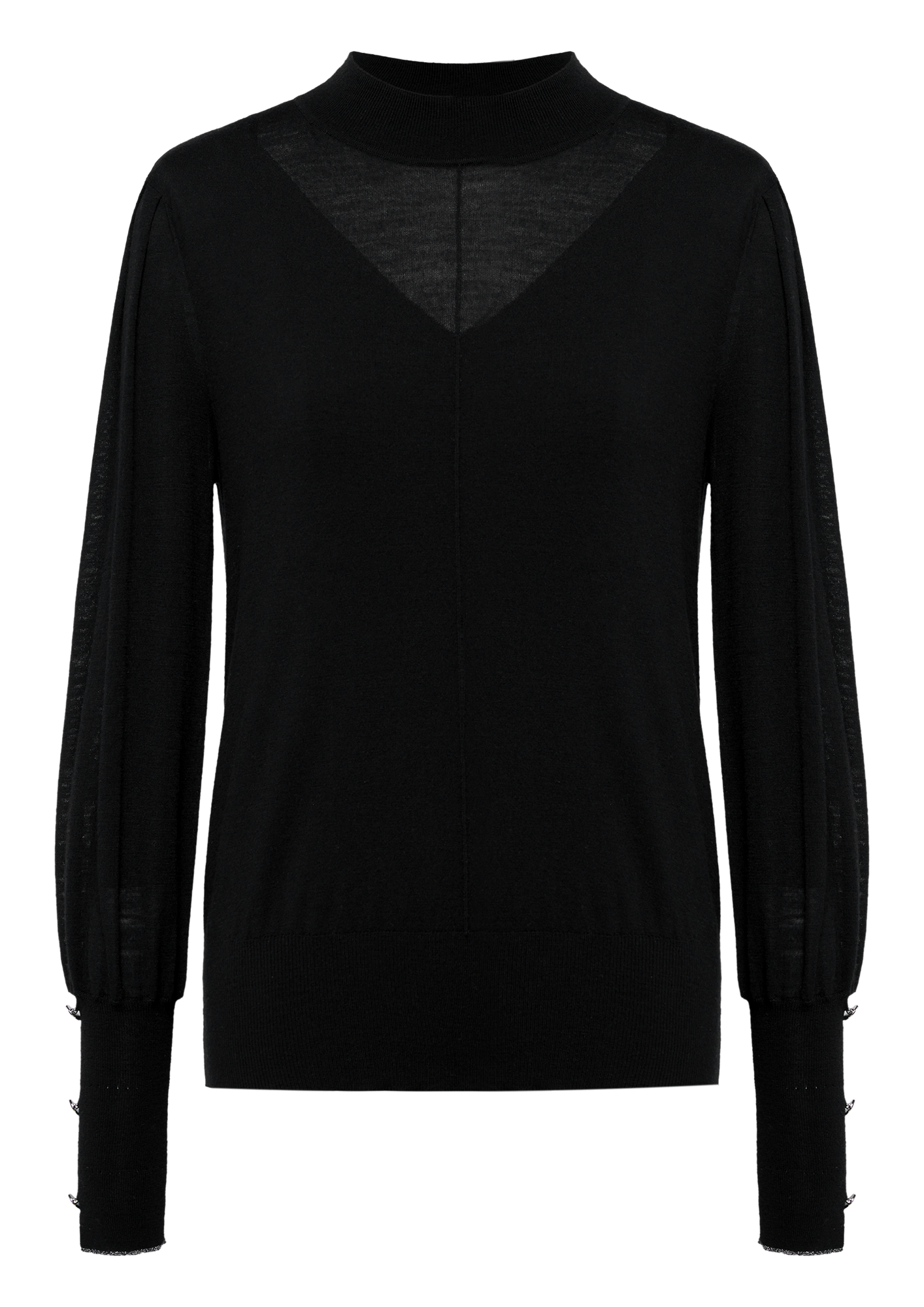 Round Neck Knit Top | Black