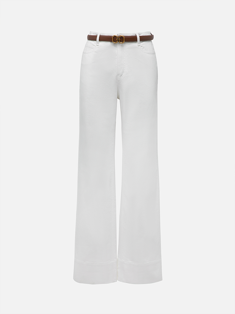 Straight-Leg Wide-Leg Jeans | White
