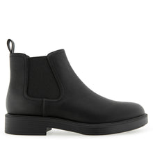 Poshan Bootie Low Block Heel | Black Burnished Faux Calf/Elastic