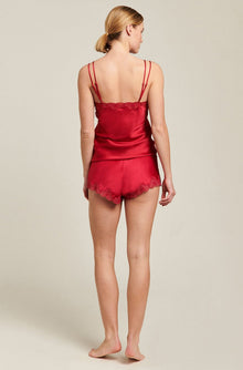 GINIA Pure Silk Knickers with Lace - Ruby