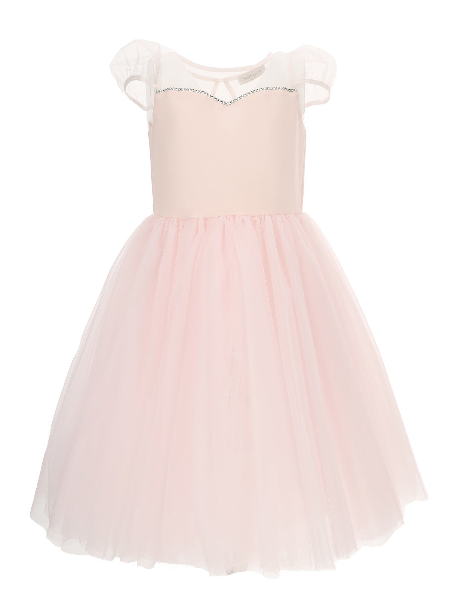 Girls | Crepe Dress With Sweetheart Neckline | Antique Pink