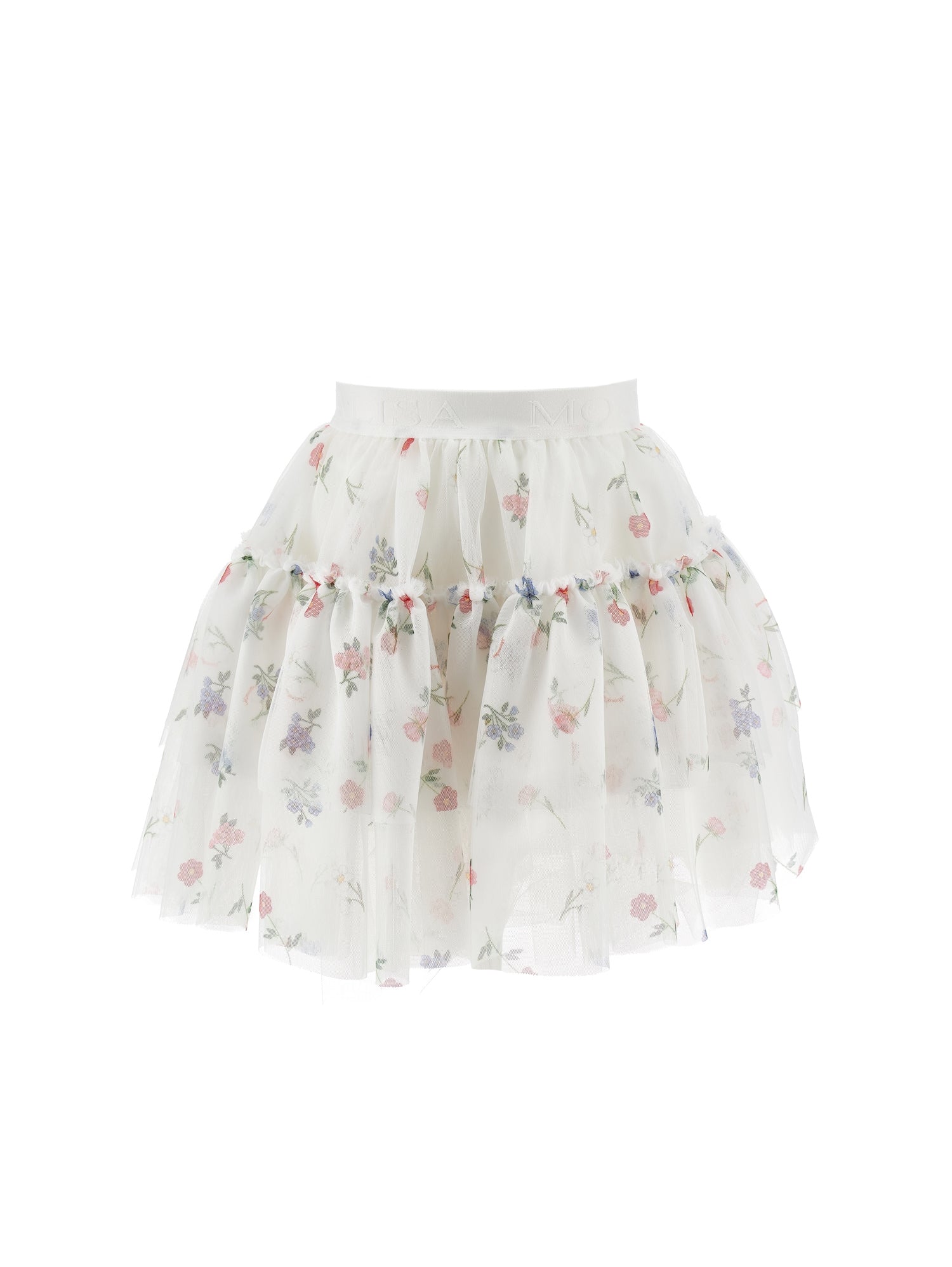 Girls | Botanical Print Tulle Skirt | Cream/Multicolor
