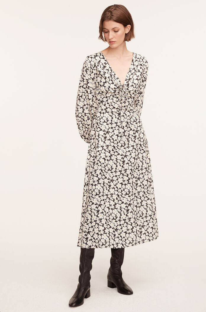 Paige Fleur Drawsting Long Sleeve Dress | Paige Fleur Black Combo