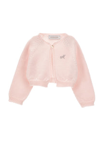 Girls | Cropped Merino Wool Cardigan | Shrinking Violet