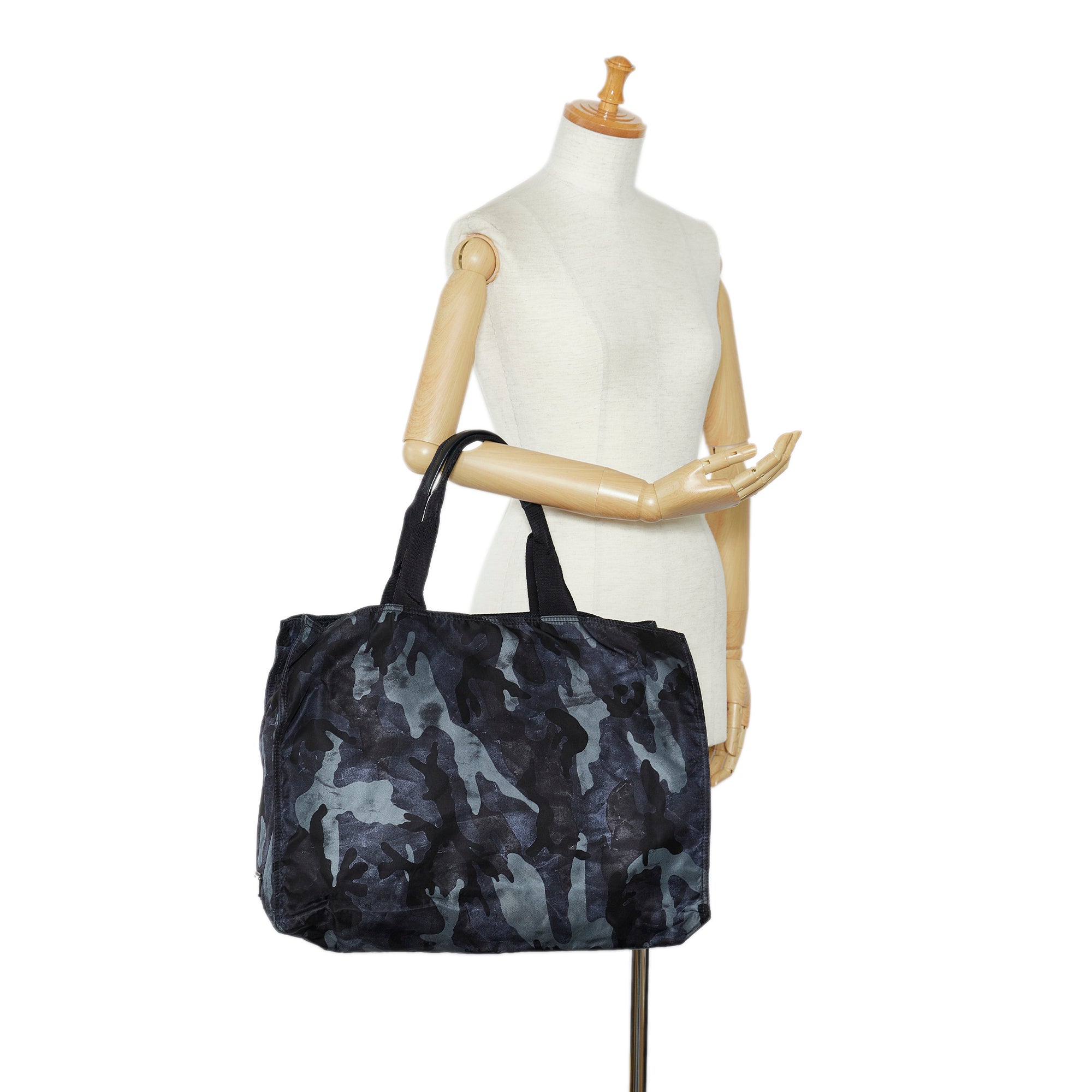 Prada | Pre-Owned Tessuto Camouflage Tote Bag | Black