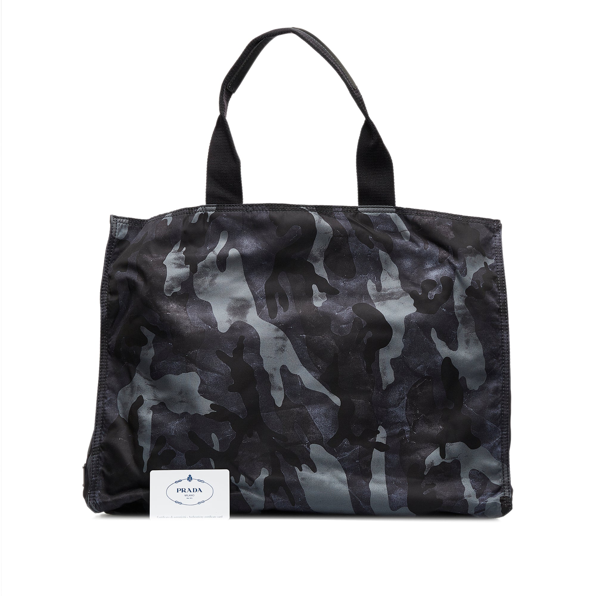 Prada | Pre-Owned Tessuto Camouflage Tote Bag | Black