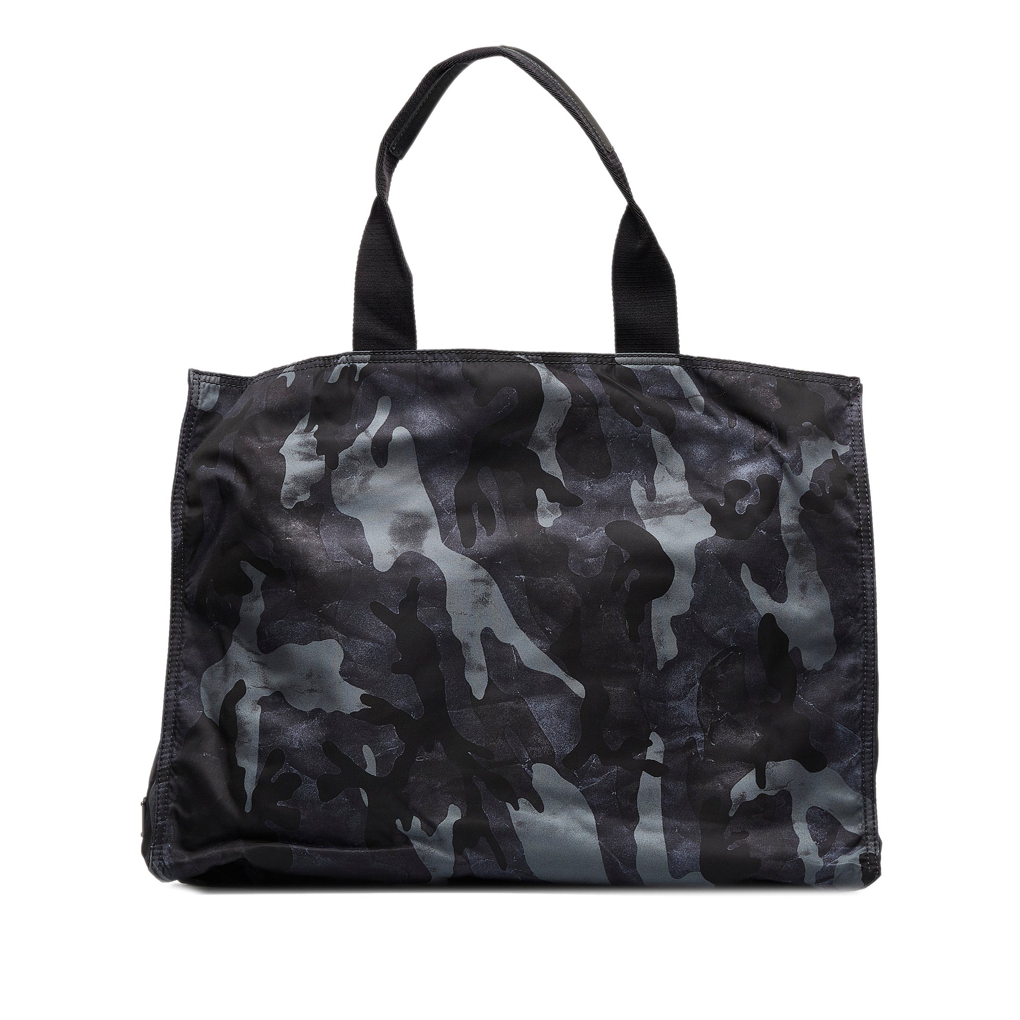Prada | Pre-Owned Tessuto Camouflage Tote Bag | Black