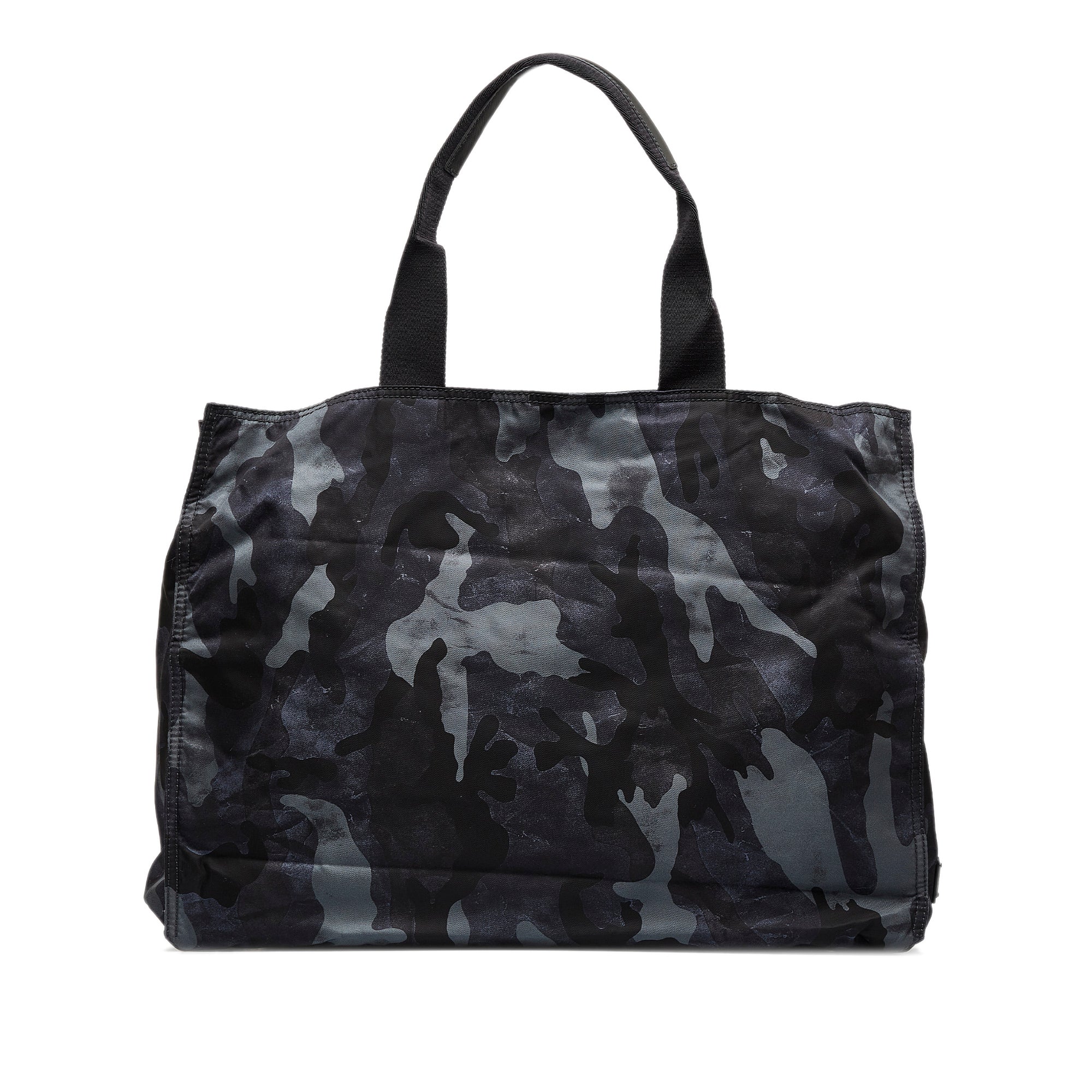 Prada | Pre-Owned Tessuto Camouflage Tote Bag | Black