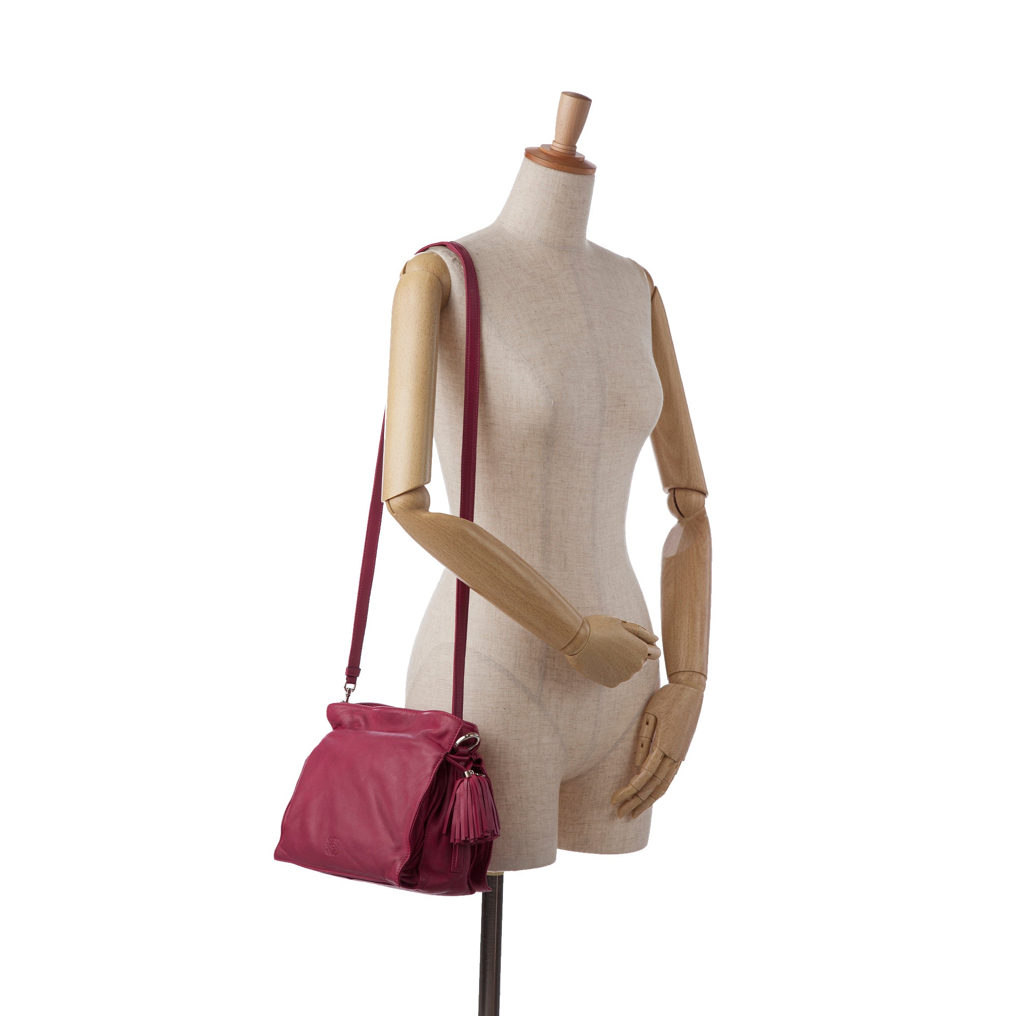 LOEWE | Pre-Owned Small Leather Flamenco Crossbody Bag | Pink