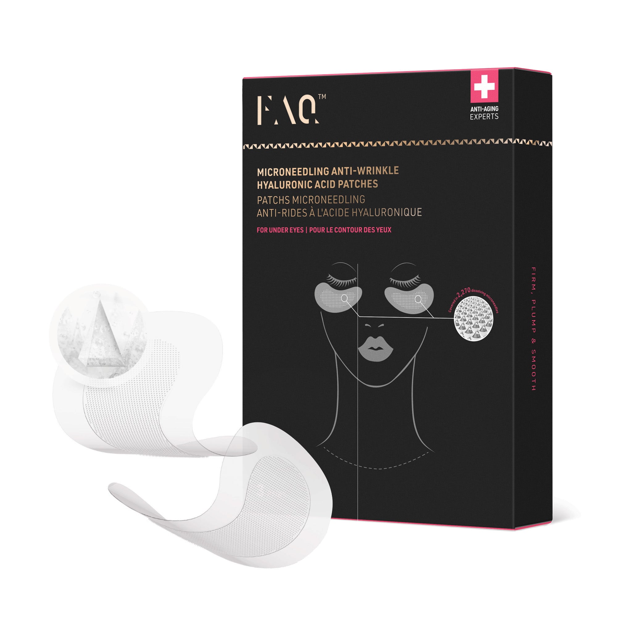 FAQ Microneedling Anti-Wrinkle Hyaluronic Acid Patches, Under Eyes | 3 Pairs