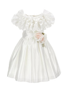Girls | Venice Satin Dress | Cream