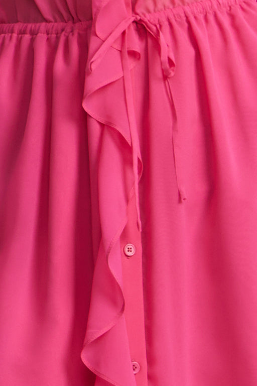Solid Ruffle Dress | Fuchsia Purple