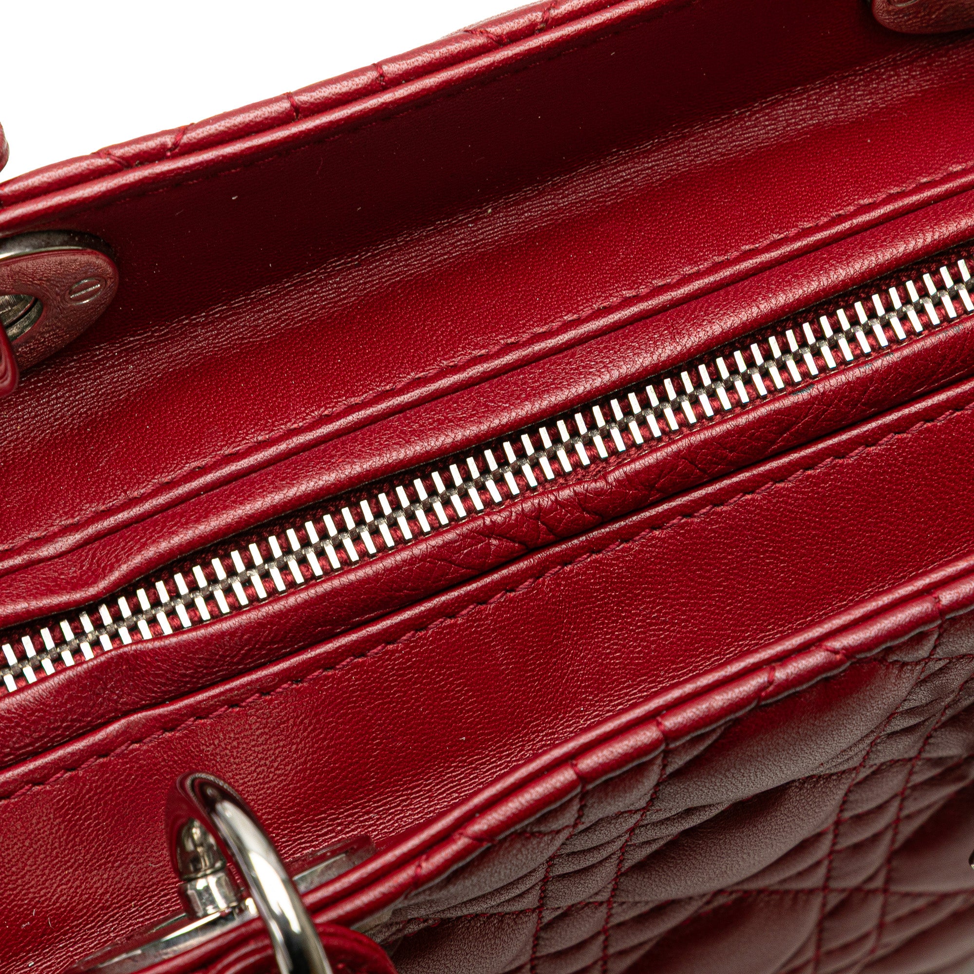 Dior | Pre-Owned Large Lambskin Cannage Lady | Brown