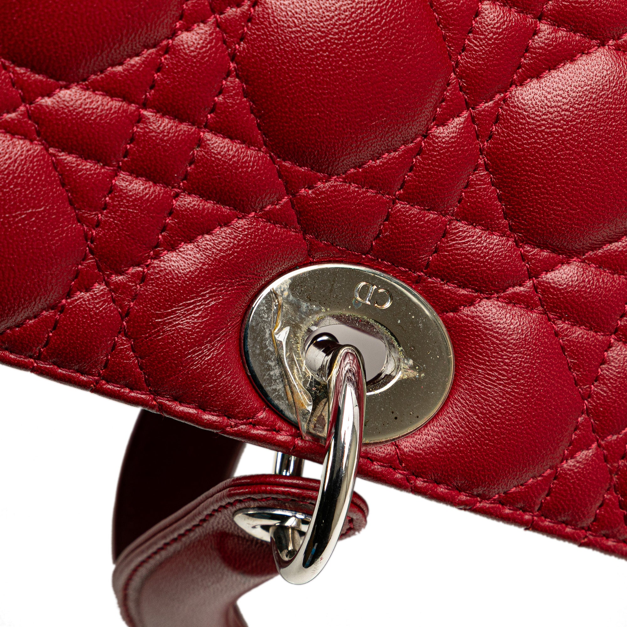 Dior | Pre-Owned Large Lambskin Cannage Lady | Brown