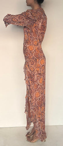 Long Dress | Brown/Paisley