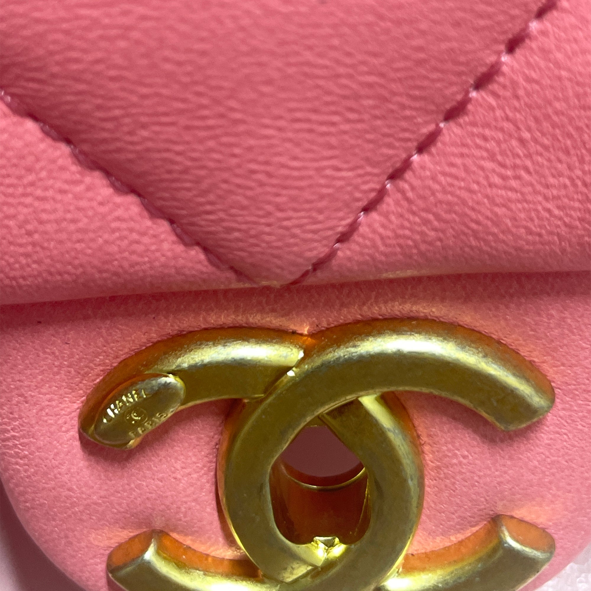 Chanel | Pre-Owned Mini Quilted Lambskin Funky Town Flap - II | Pink