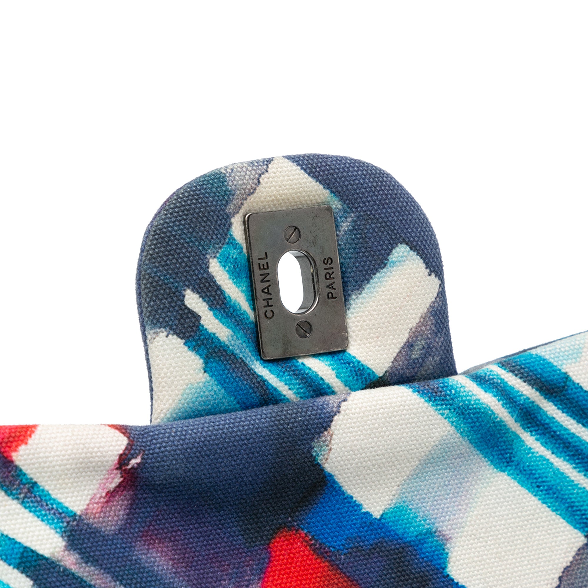 Chanel | Pre-Owned XXL Printed Canvas Airline Single Flap | Blue/Dark Blue