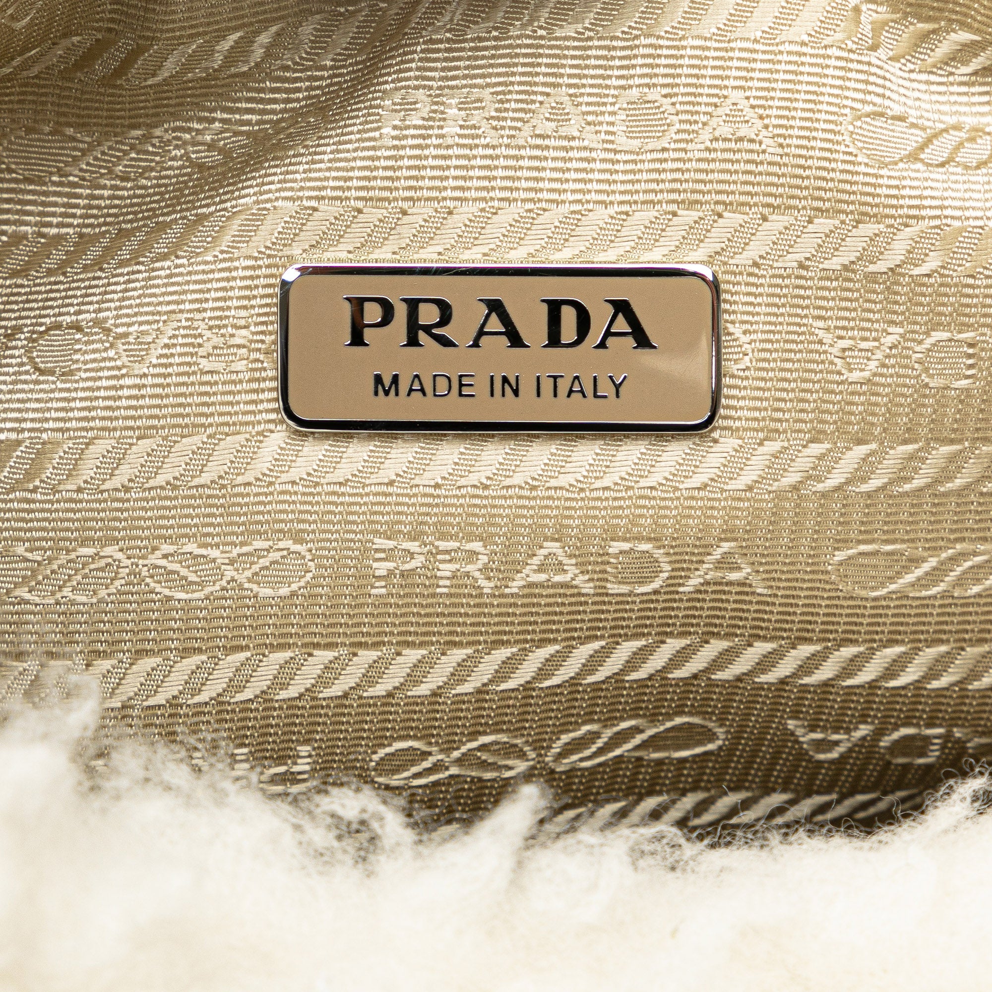 Prada | Pre-Owned Cashmere Wool Re-Edition 2000 Satchel | White