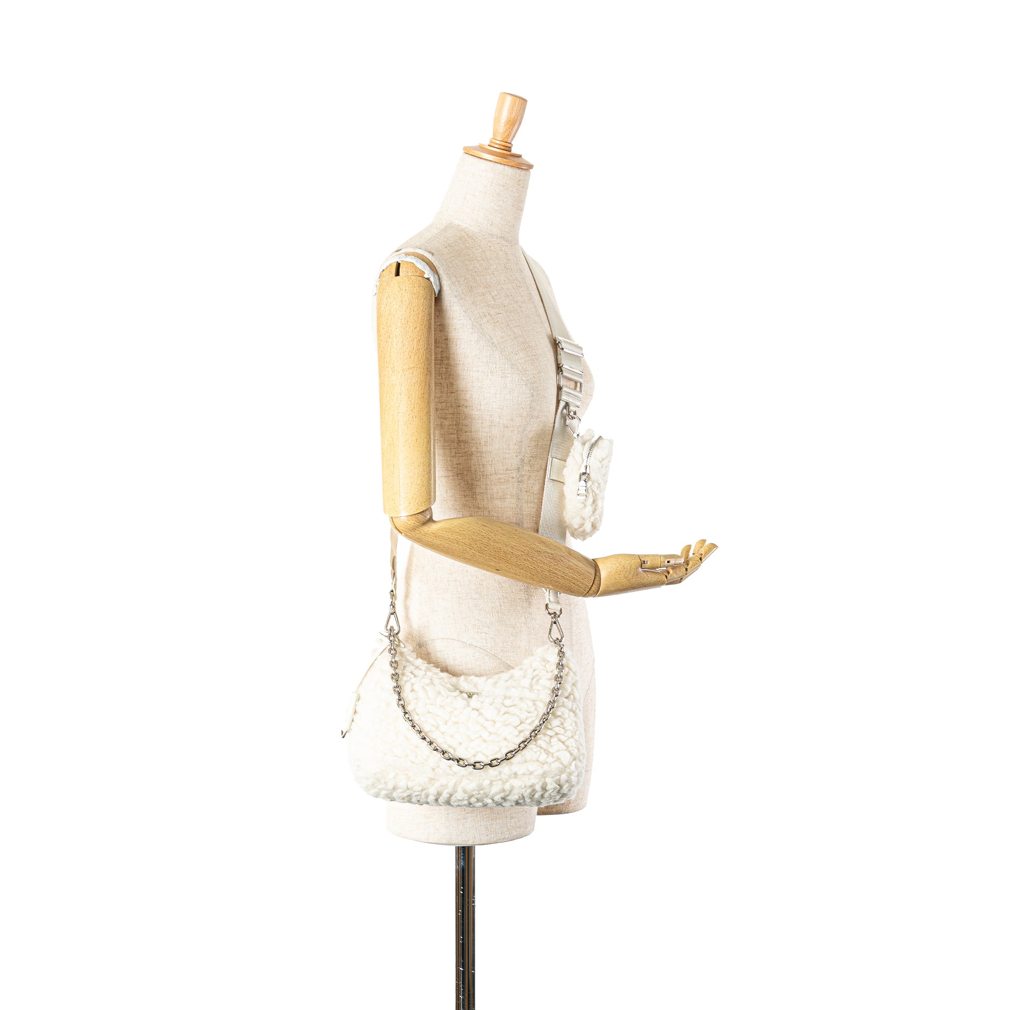 Prada | Pre-Owned Cashmere Wool Re-Edition 2000 Satchel | White