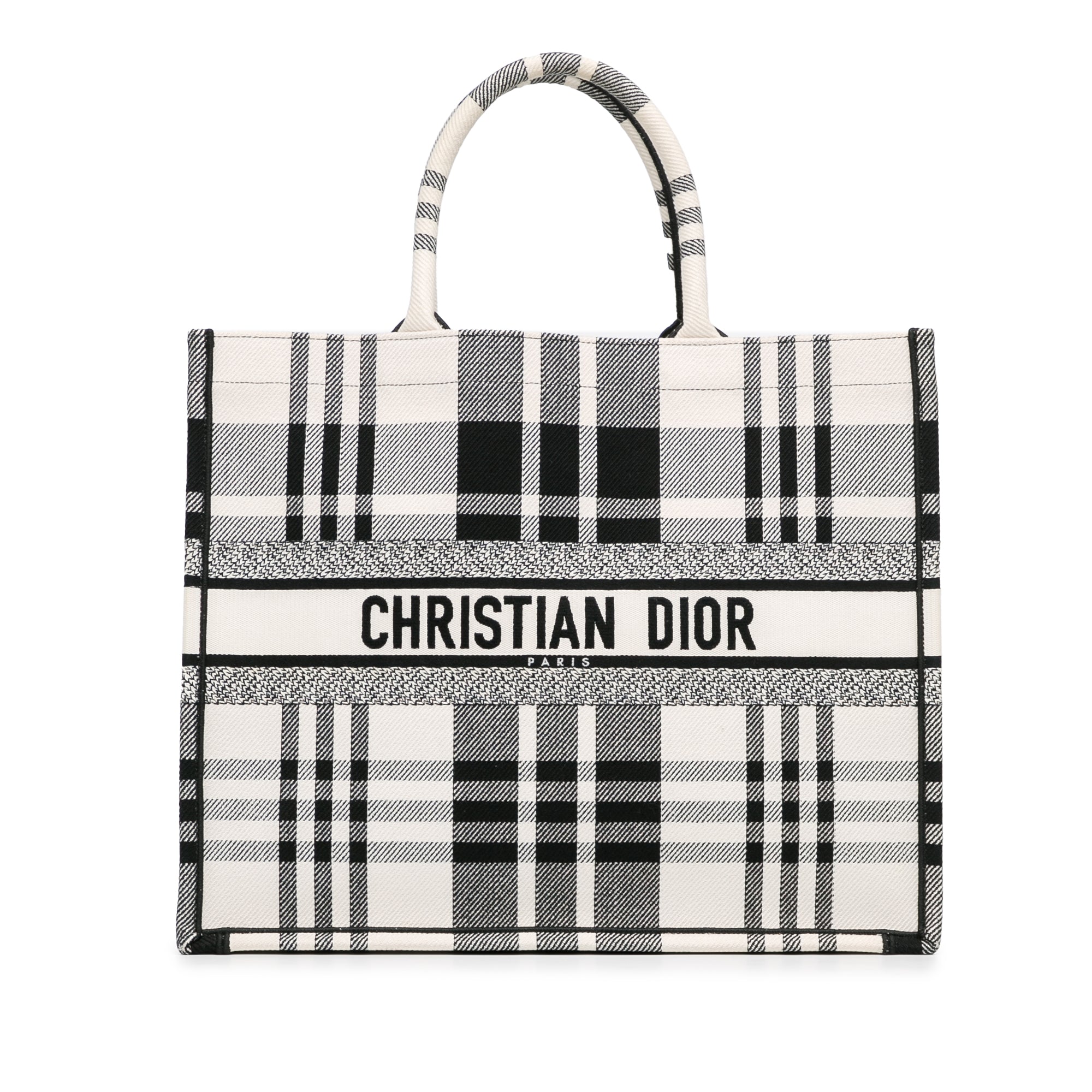 Dior | Pre-Owned Large Check'n'Book Tote | White/Ivory