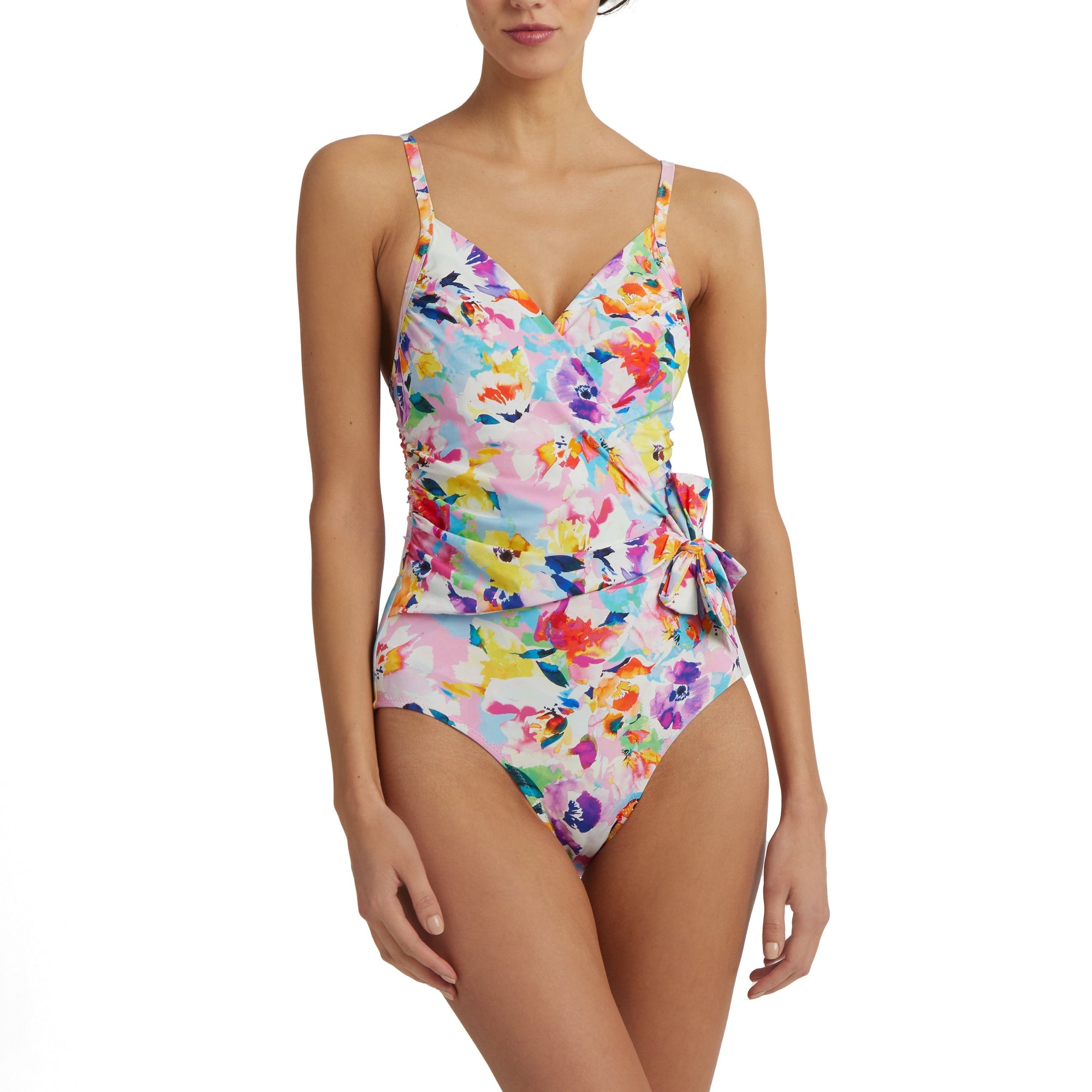 Swim Wrap One Piece | Watercolored