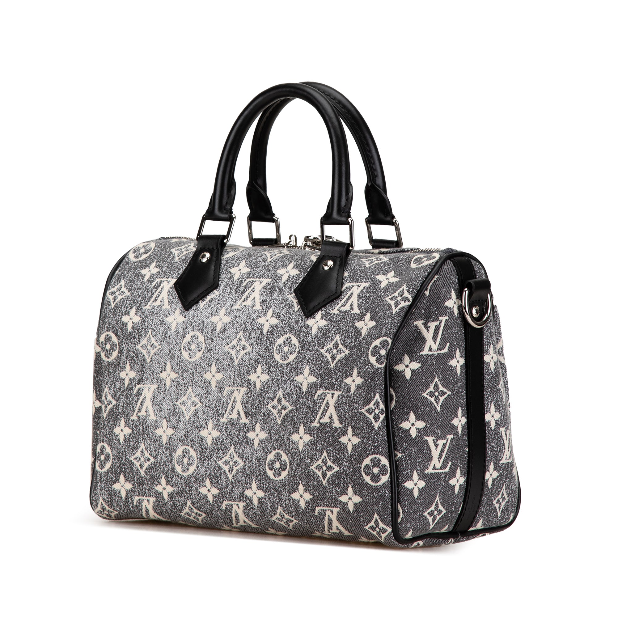 Louis Vuitton | Pre-Owned Monogram Jacquard Denim Speedy Bandouliere 25 | Gray