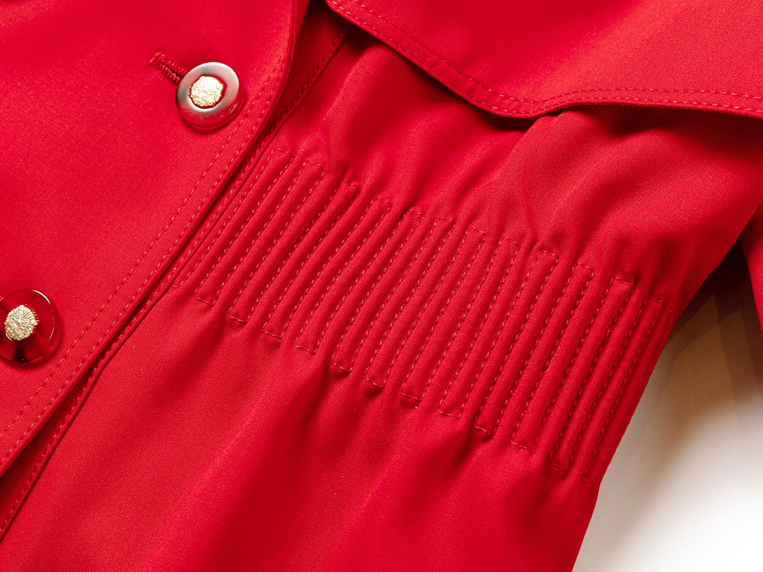 Waist Belted Short Trench Coat | Red