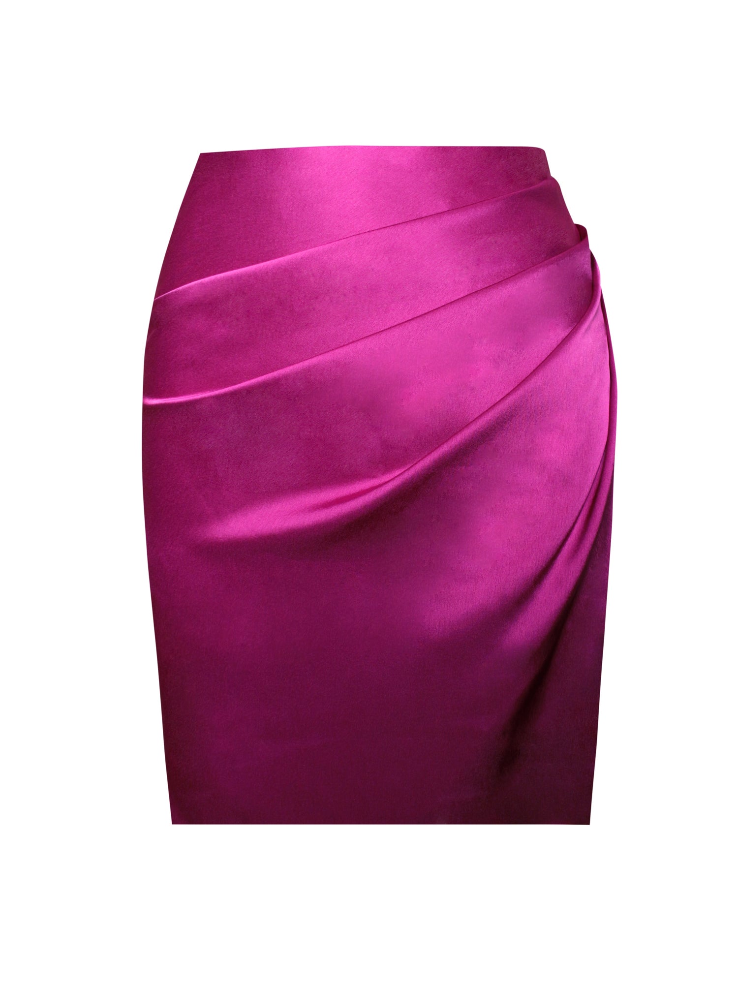 Zarah High Slit Corset Satin Dress | Fuchsia