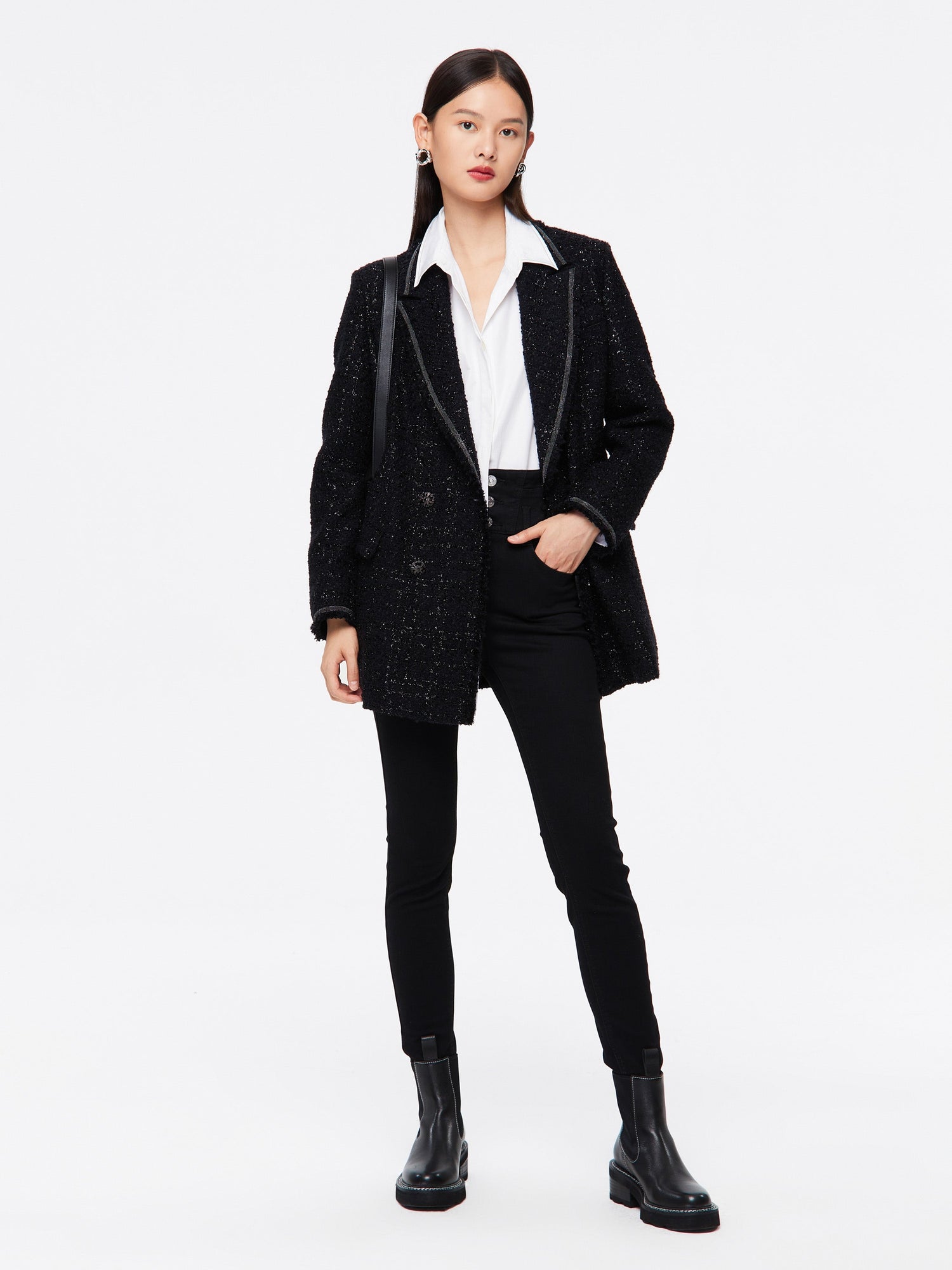 Springy Cropped Jeans | Black