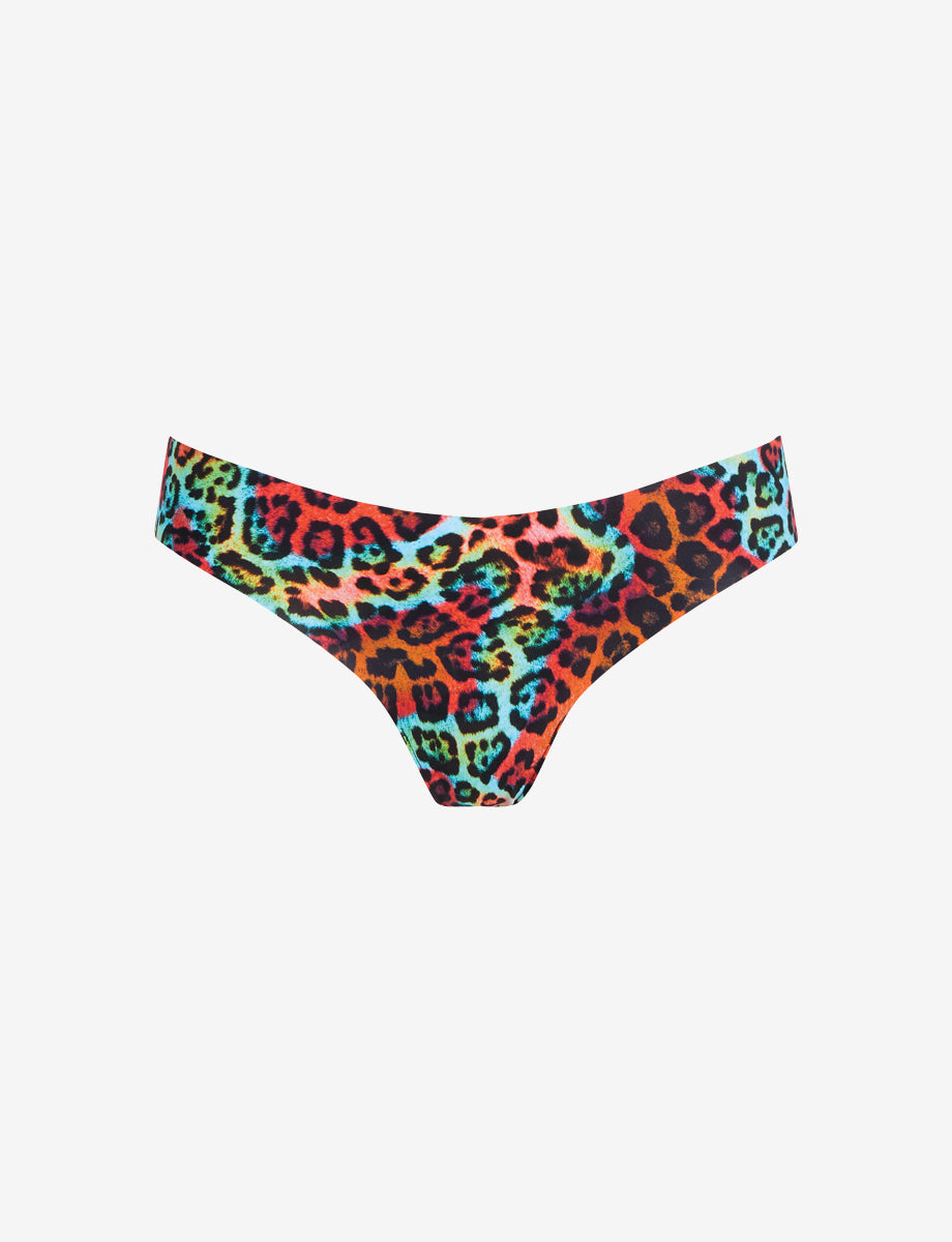 Classic Print Thong::Rainbow Leopard:Main