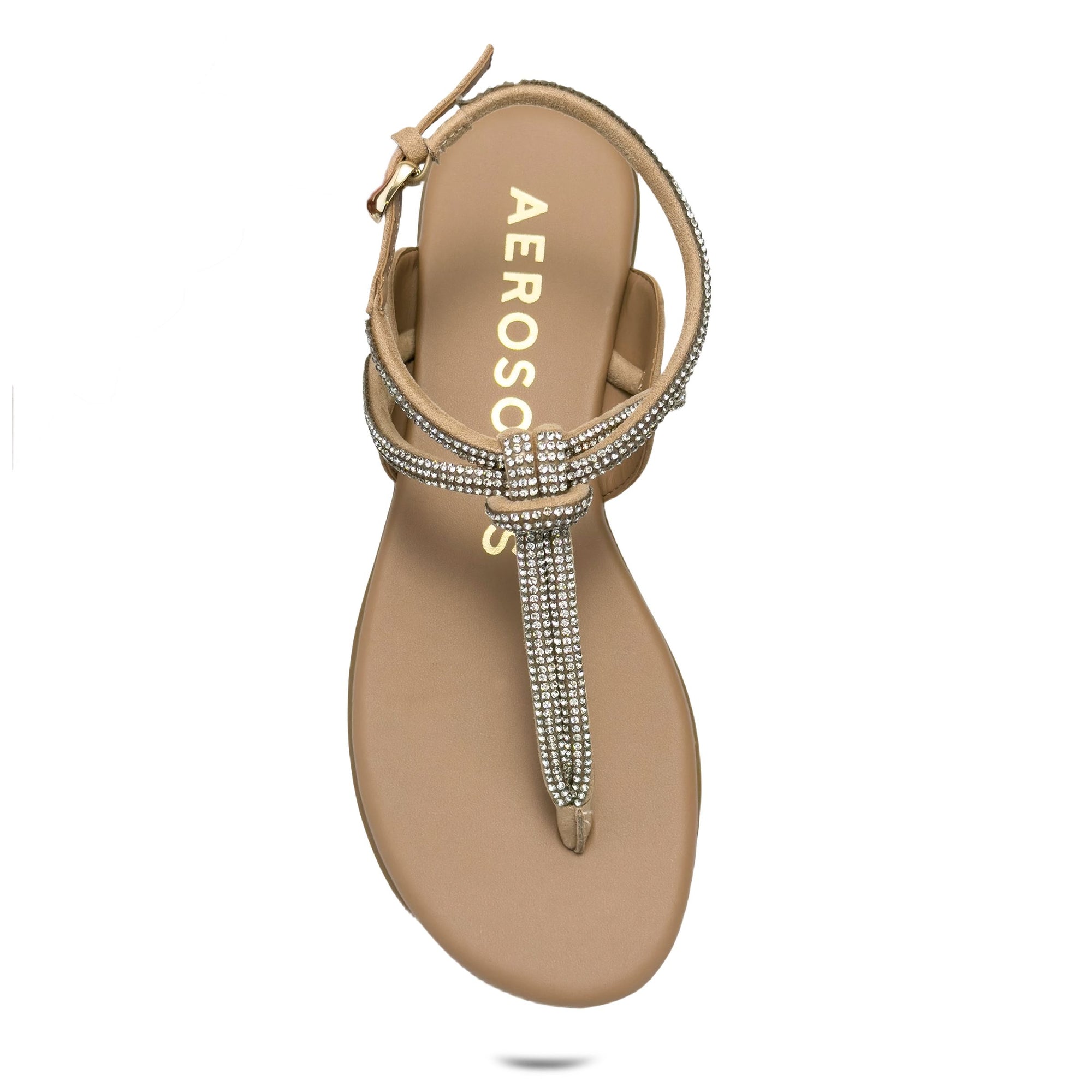 Gioiosa Sandal Wedge | Beige Bisque Faux Suede/Crystals