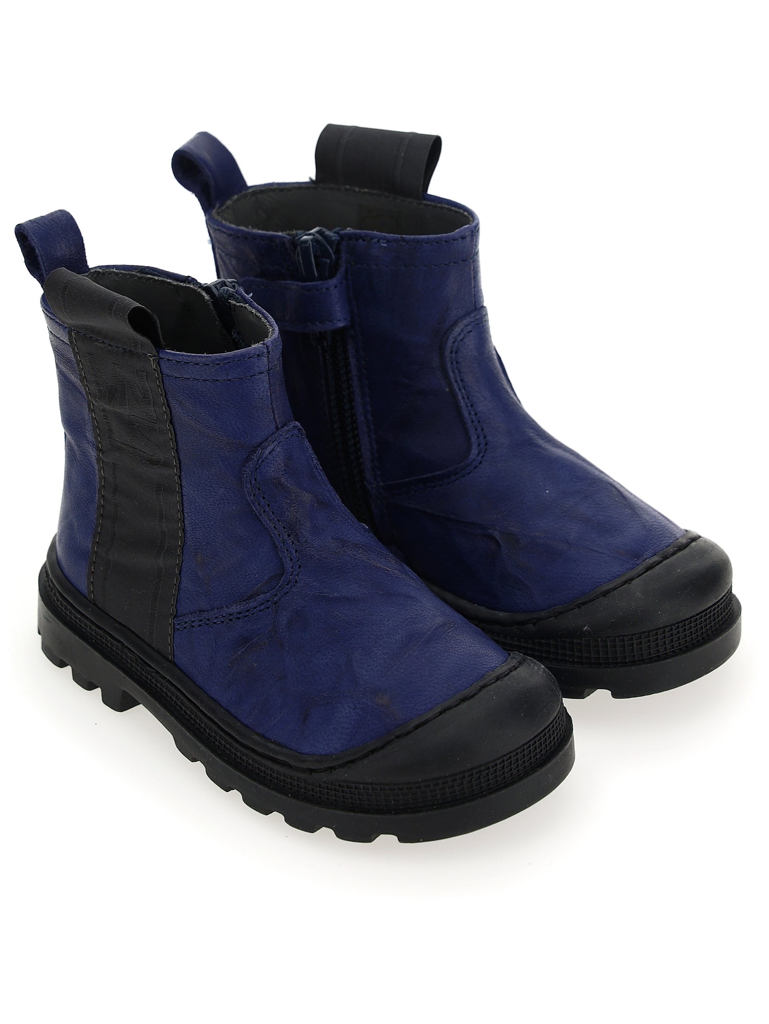 Unisex | Aged Leather Boots | Dark Blue