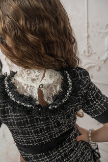 Girl | Orea and Tweed Dress | Black x Silver