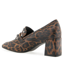 Izell Tailored Loafer | Tobacco Multi Glos Faux Leo Print  W/Studs