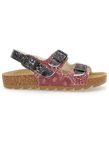Girls | Paisley Print Sandals | Black/Red