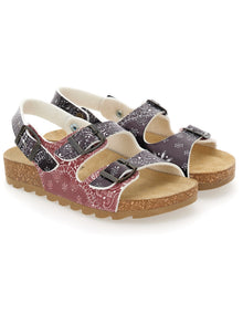 Girls | Paisley Print Sandals | Black/Red