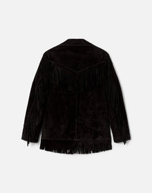 Womens | Suede Fringe Jacket | Black