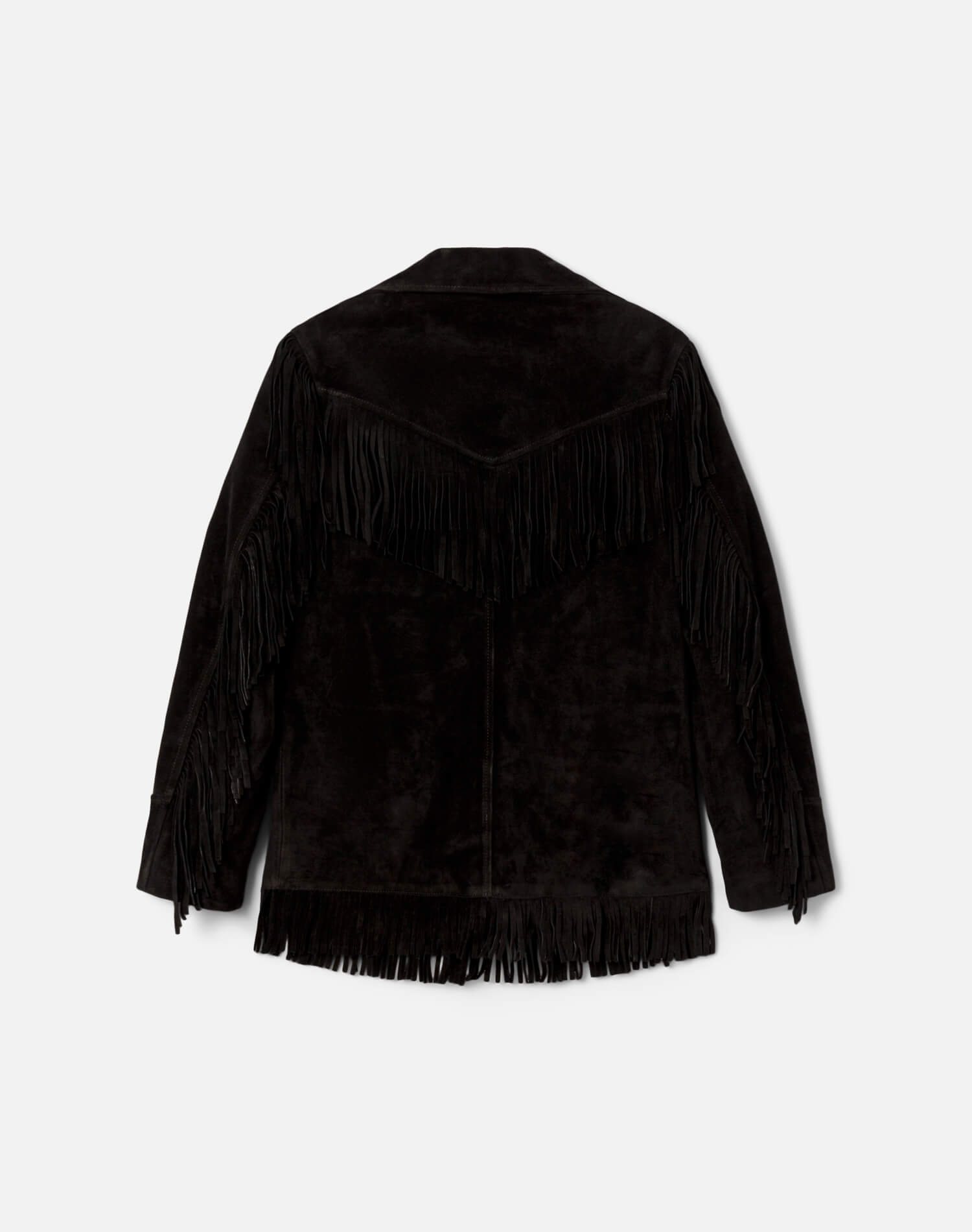 Womens | Suede Fringe Jacket | Black