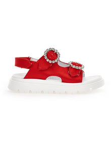Girls | Jewel Buckle Sandals | Red