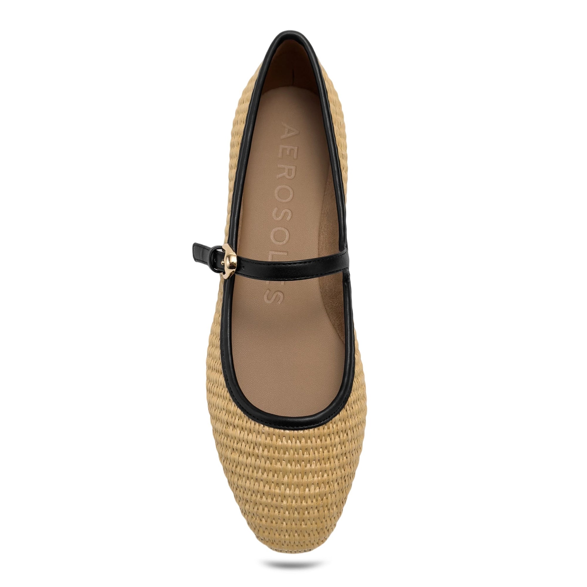 Annette Casual Flat | Natural/Black Basket Raffia